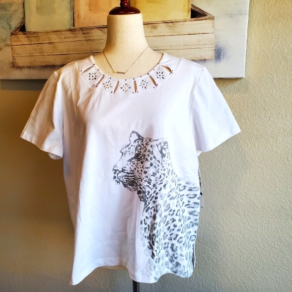 Alfred Dunner Tops - ALFRED DUNNER | Embellished Cheetah Top sz XLP